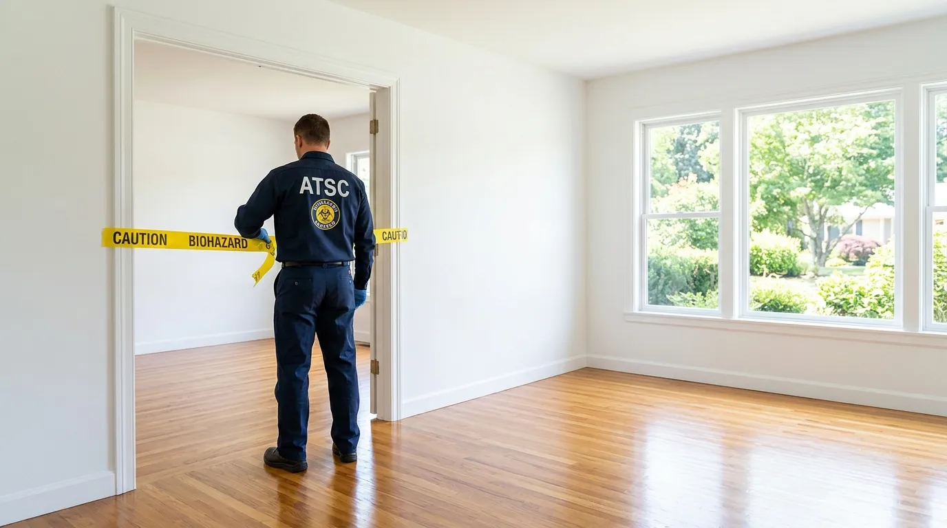 Certified biohazard cleanup crew performing Trauma Scene Cleanup in Portage Lakes